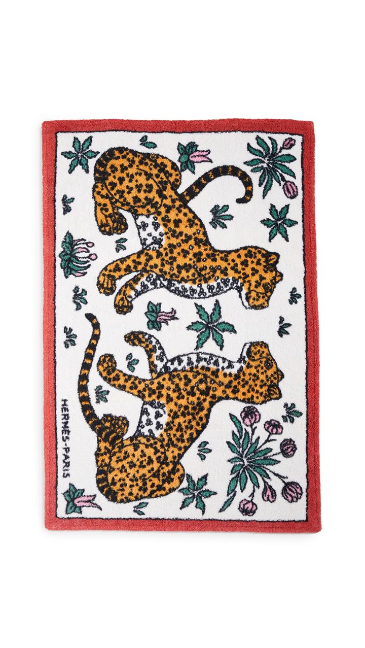 What Goes Around Comes Around Hermes Red Terry Leopard Towel