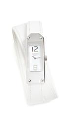 What Goes Around Comes Around Hermes White Silver Kelly Double Watch