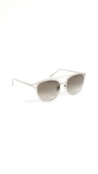 Linda Farrow Luxe Rounded Aviator Sunglasses