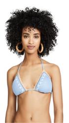 Shoshanna Lace Up Crochet Knit Bikini Top