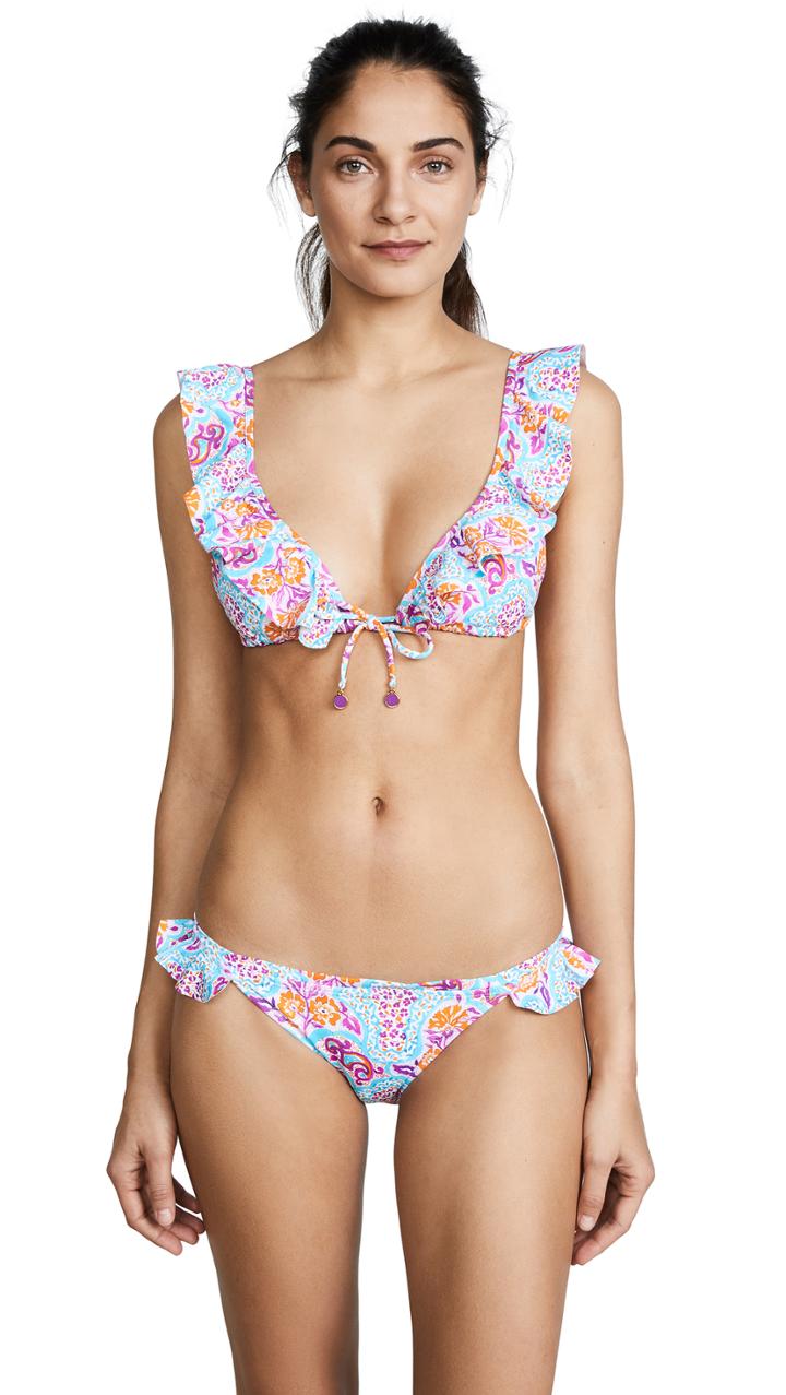 Ondademar Verbena Ruffled Triangle Top