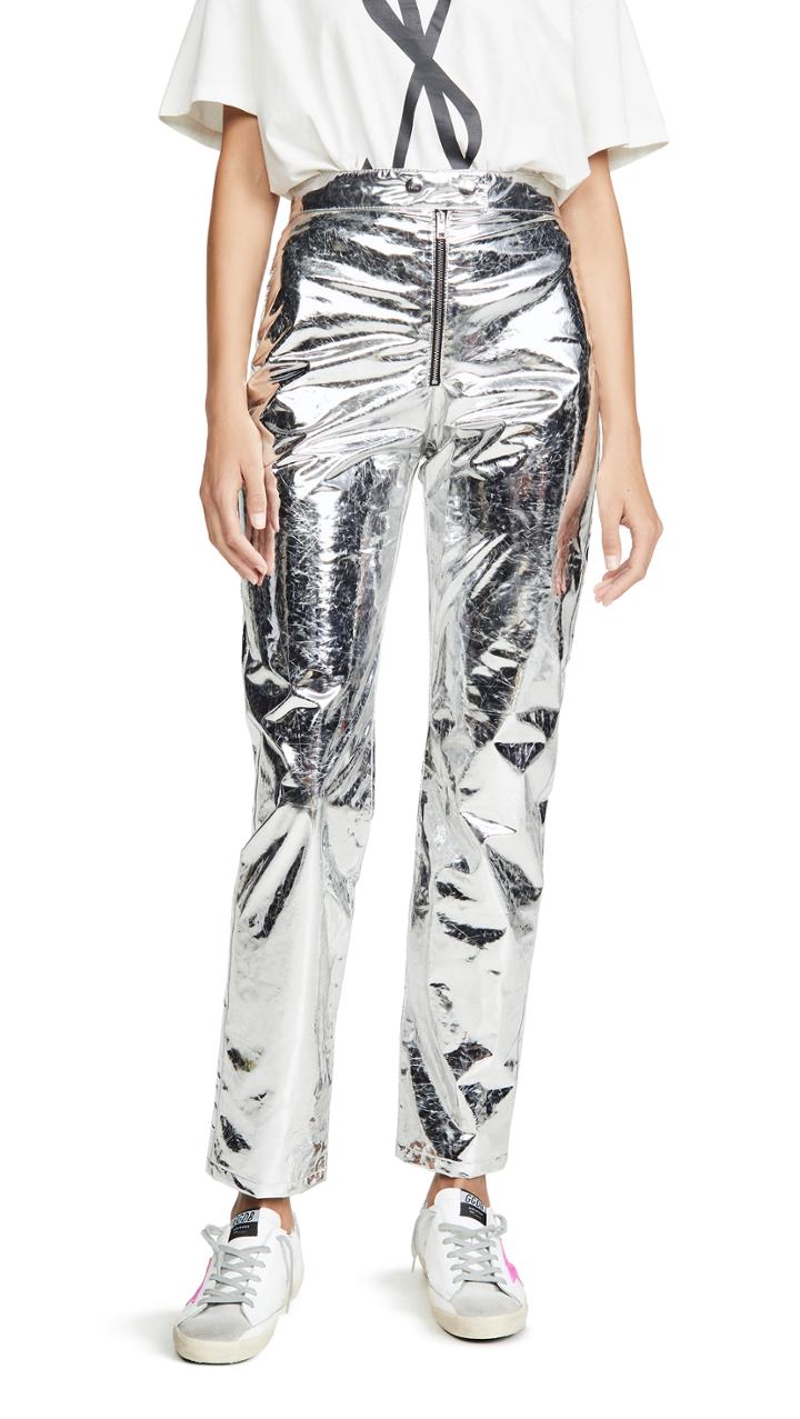 Msgm Metallic Trousers