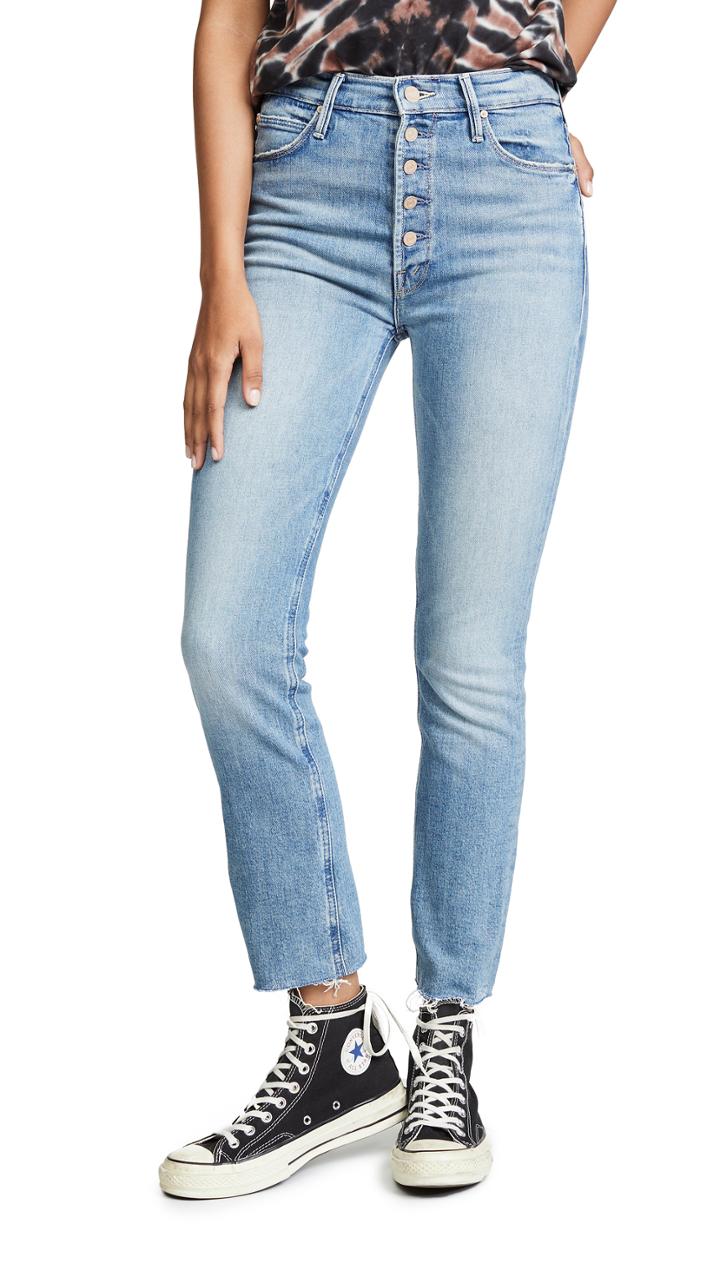 Mother The Pixie Dazzler Ankle Fray Jeans