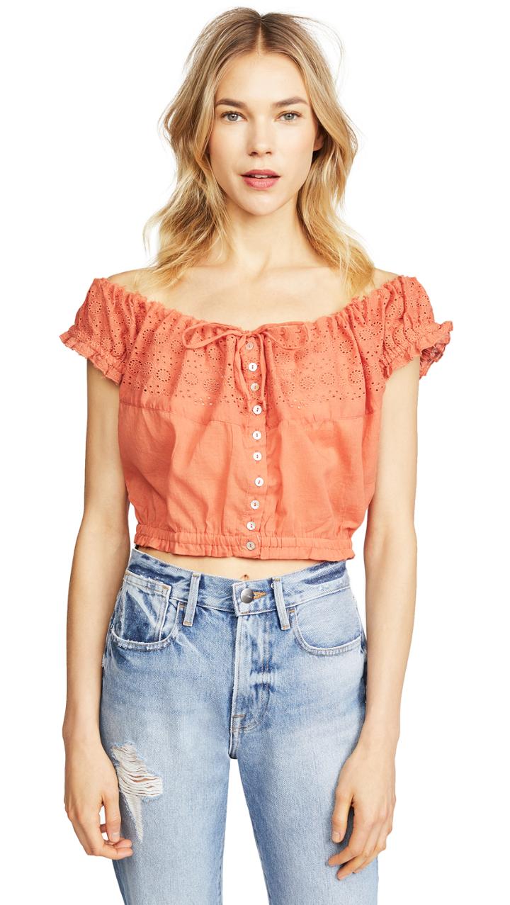 Free People Eyelet You A Lot Top