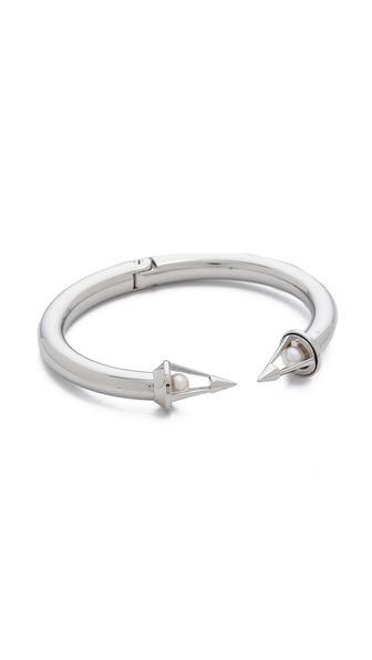 Vita Fede Titan Caged Pearl Bracelet - Silver/pearl