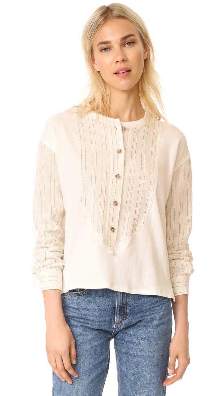 Derek Lam 10 Crosby Mixed Media Henley