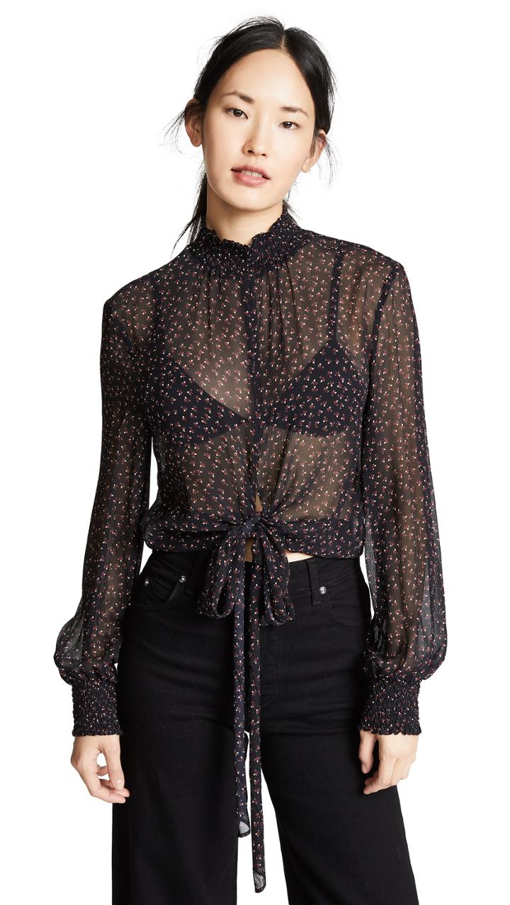 Nicholas Ditsy Rose Tie Blouse