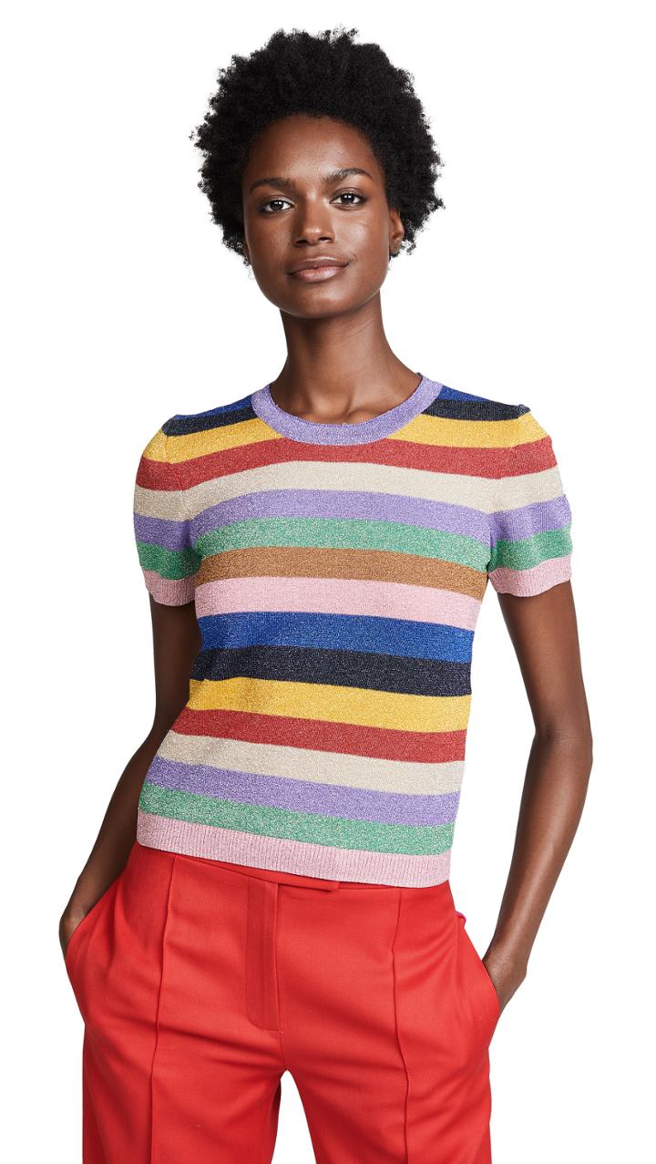 Alice Olivia Baylor Crew Neck Top