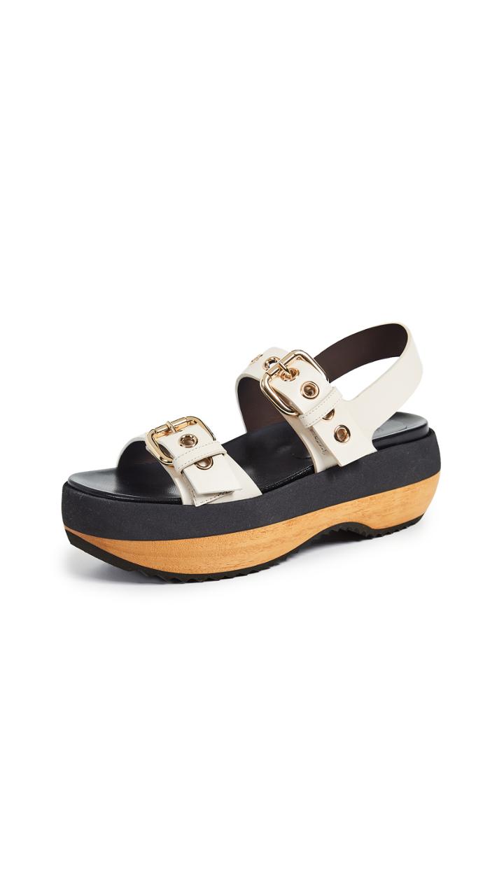 Marni Wedge Buckle Sandals