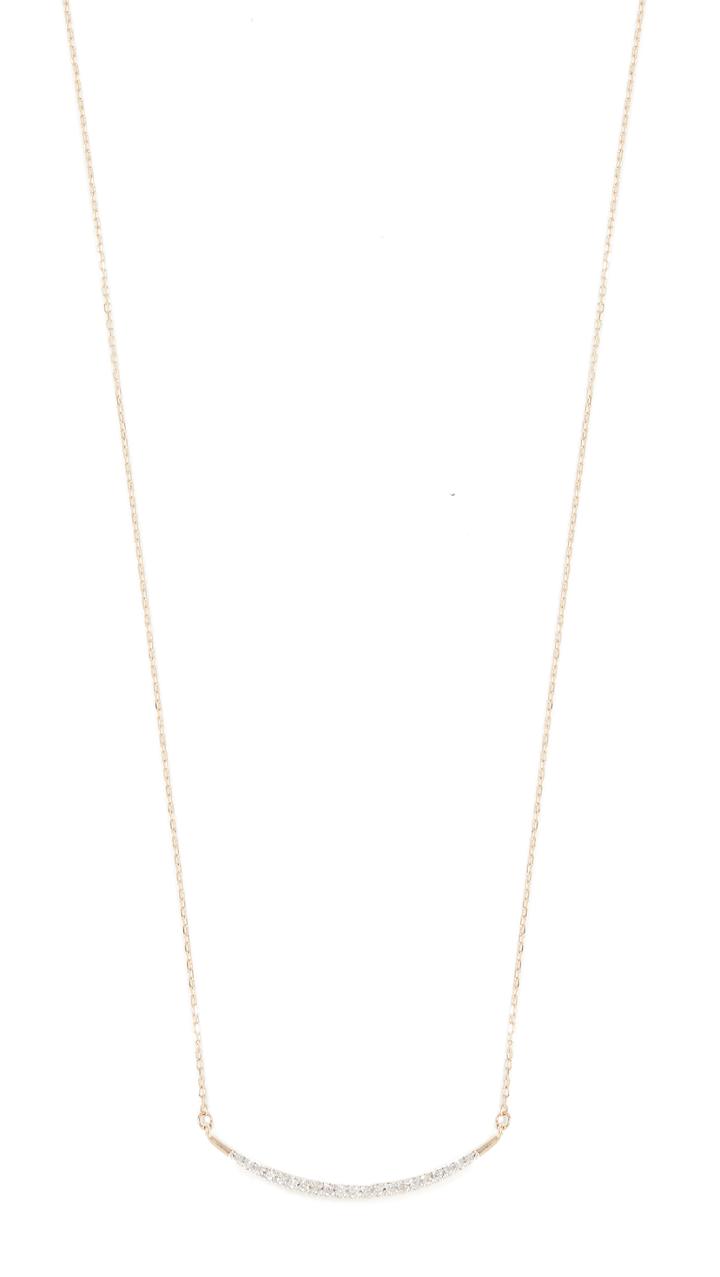 Adina Reyter 14k Gold Large Pave Curve Necklace