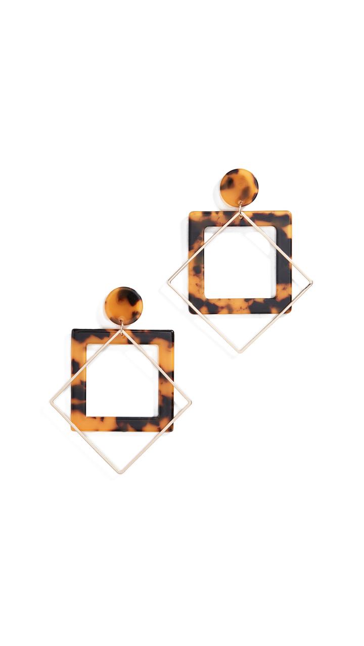 Shashi Echo Tortoiseshell Drop Earrings