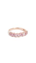 Suzanne Kalan 18k Gold Pink Sapphires Baguette Ring