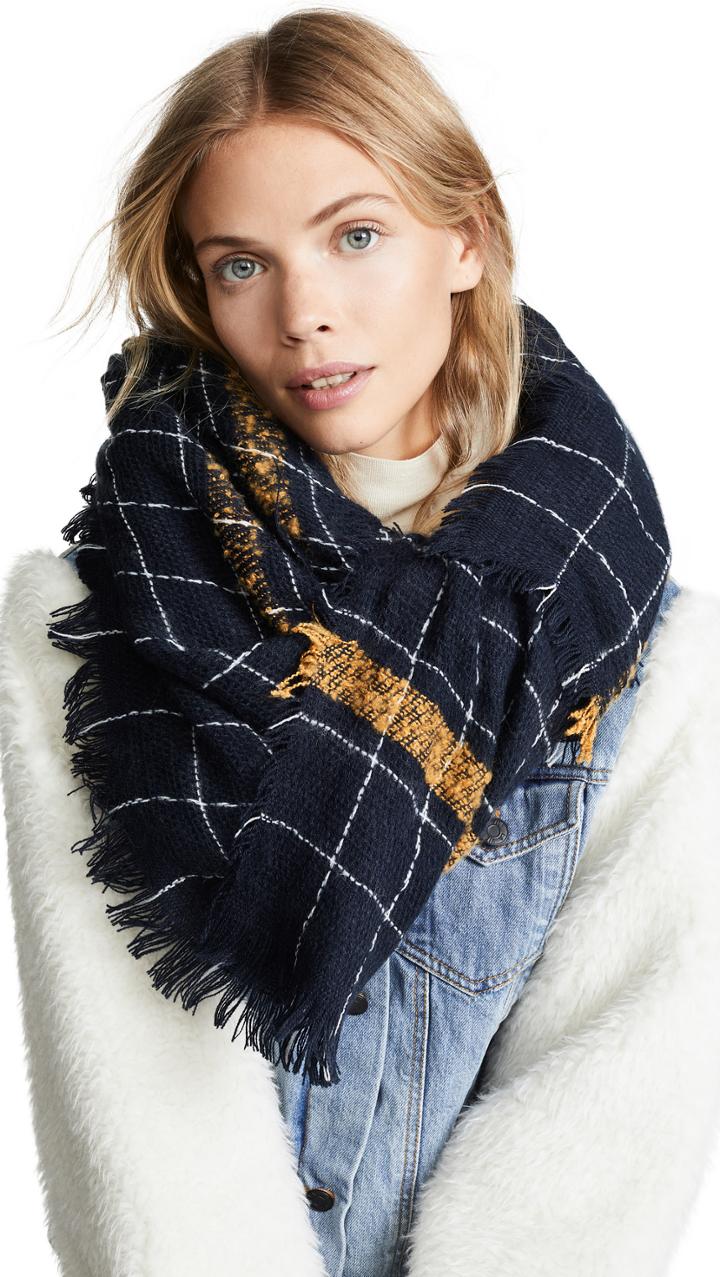 Hat Attack Windowpane Blanket Scarf