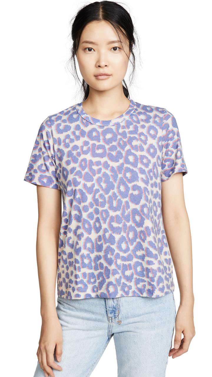 Sol Angeles Sol Leopard Wide Hem Crew Tee