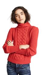 Bop Basics Cable Knit Turtleneck Sweater