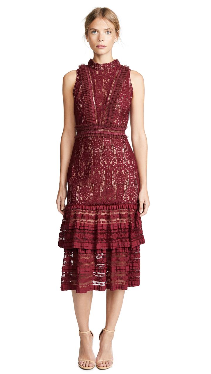 Endless Rose Lace Mock Neck Midi Dress