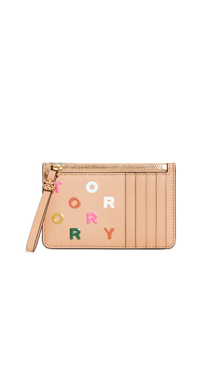 Tory Burch Letters Printed Slim Card Case