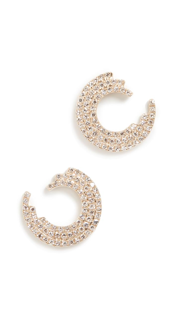 Ef Collection 14k Diamond Willow Stud Earrings