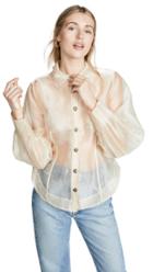 Ganni Solid Organza Button Down