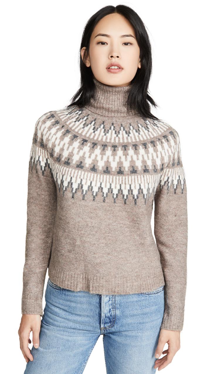 Line Dot Fair Isle Turtleneck