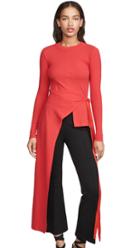 Rosetta Getty Long Sleeve Split Apron T Shirt