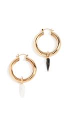 Lizzie Fortunato Large Gold Metal Hoops With Charms