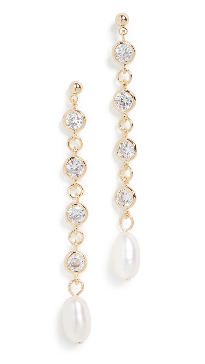 Jules Smith Bling Cultured Pearl Drop Earrings