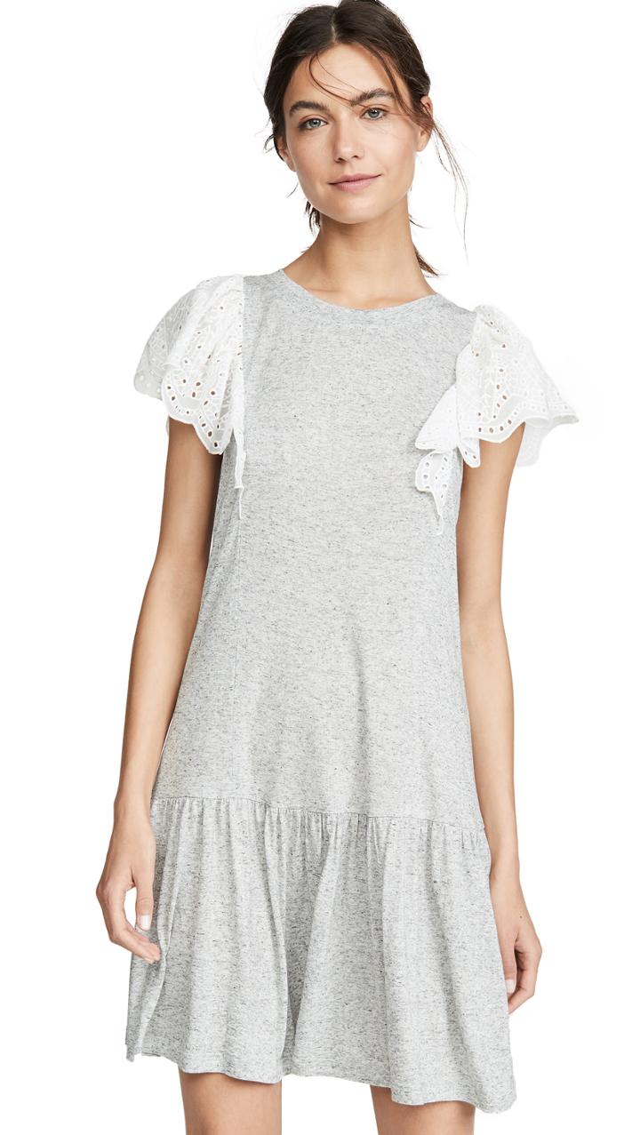 Rebecca Taylor Sleeveless Eyelet Jersey Dress