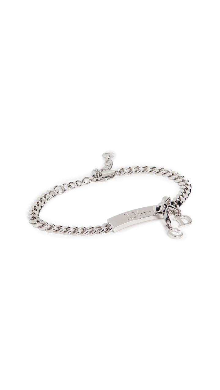 What Goes Around Comes Around Dior Silver Id Bow Bracelet