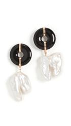 Loren Stewart 14k Onyx And Cultured Pearl Stud Earrings