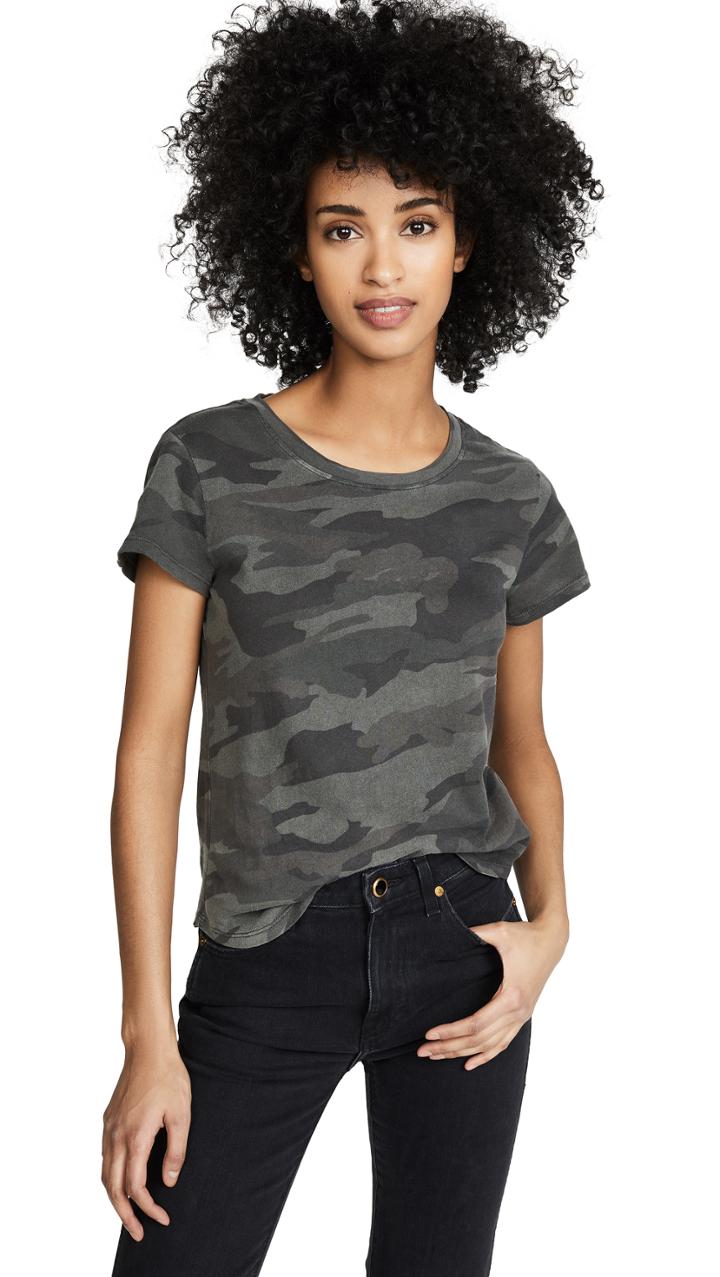 Splendid Camo Abbie Crew Tee