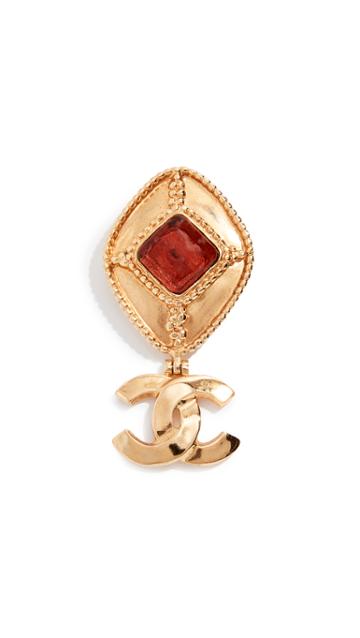 What Goes Around Comes Around Chanel Gold Dangle Pin
