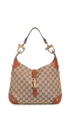 What Goes Around Comes Around Gucci Brown Canvas Jackie Hobo Bag