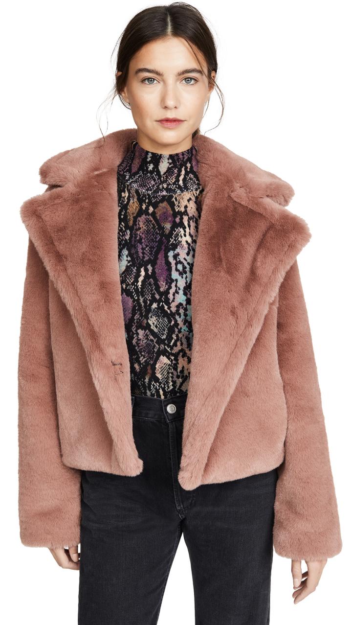 Bb Dakota Big Time Plush Faux Fur Jacket