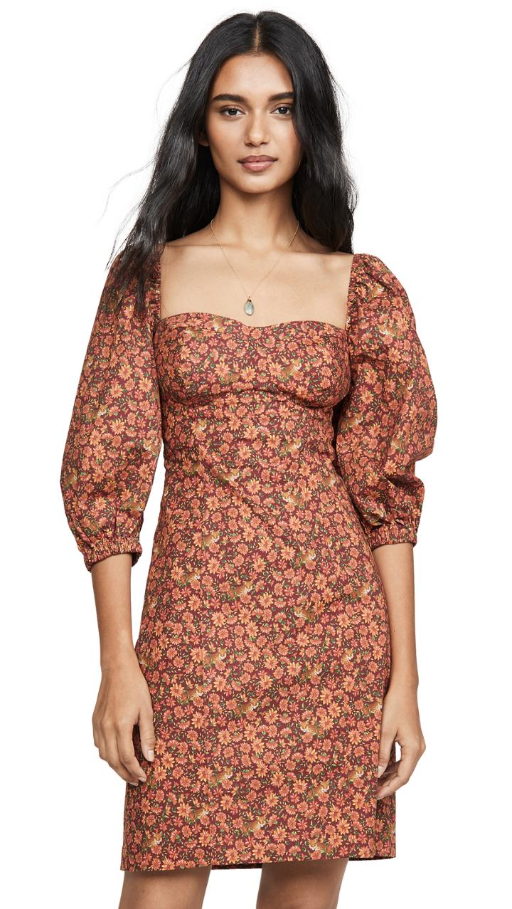 Farm Rio Leopard Garden Mini Dress