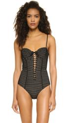Fleur Du Mal Lacing Bullet One Piece Swimsuit