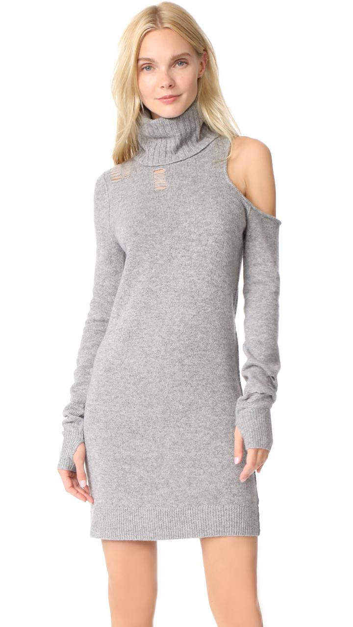 Pam Gela Turtleneck Cutout Sweater Dress