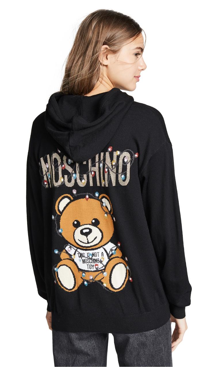 Moschino Christmas Lights Knit Zip Hoodie