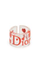 What Goes Around Comes Around Dior Clear Red Acrylic Ring