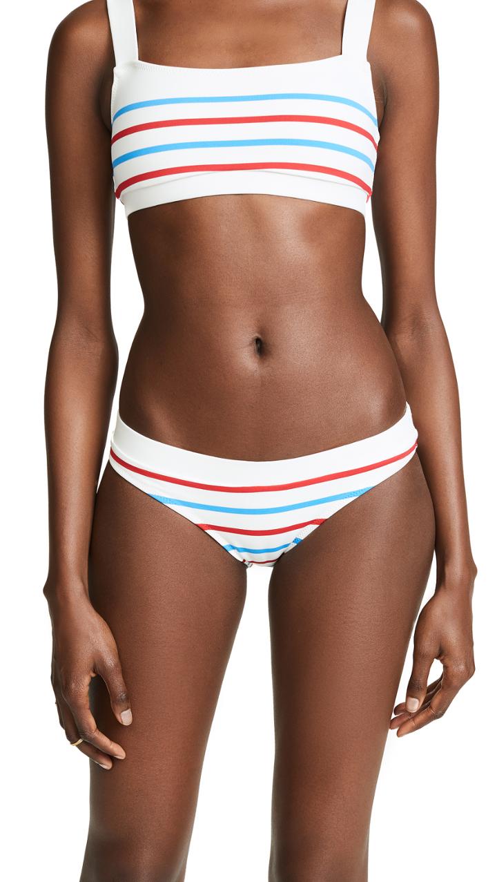 Solid Striped Madison Bikini Bottoms