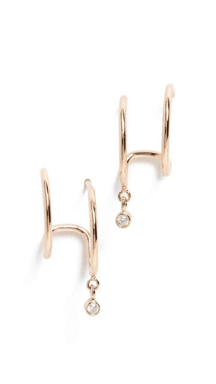 Zoe Chicco 14k Gold Hoop Huggie Earrings