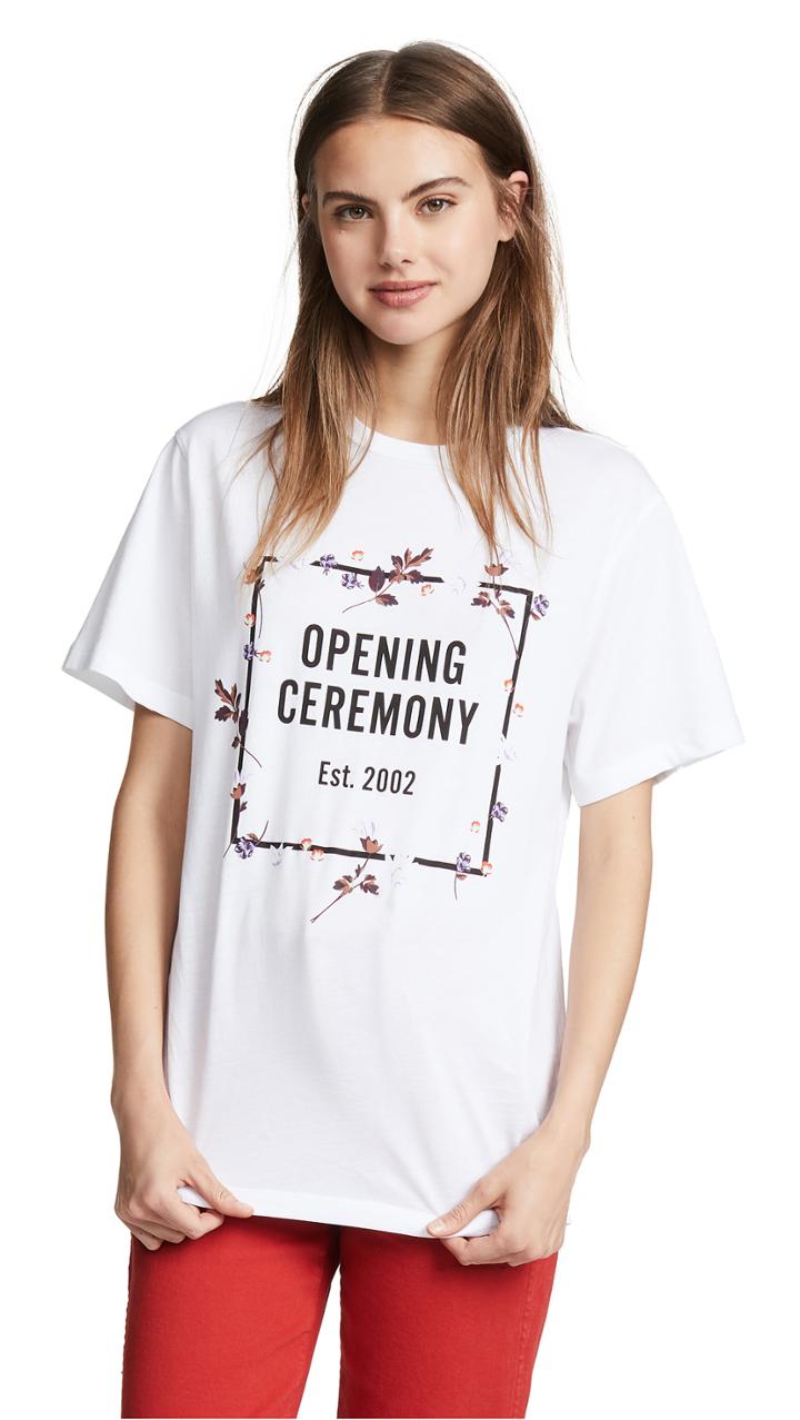 Opening Ceremony Box Logo Floral Tee