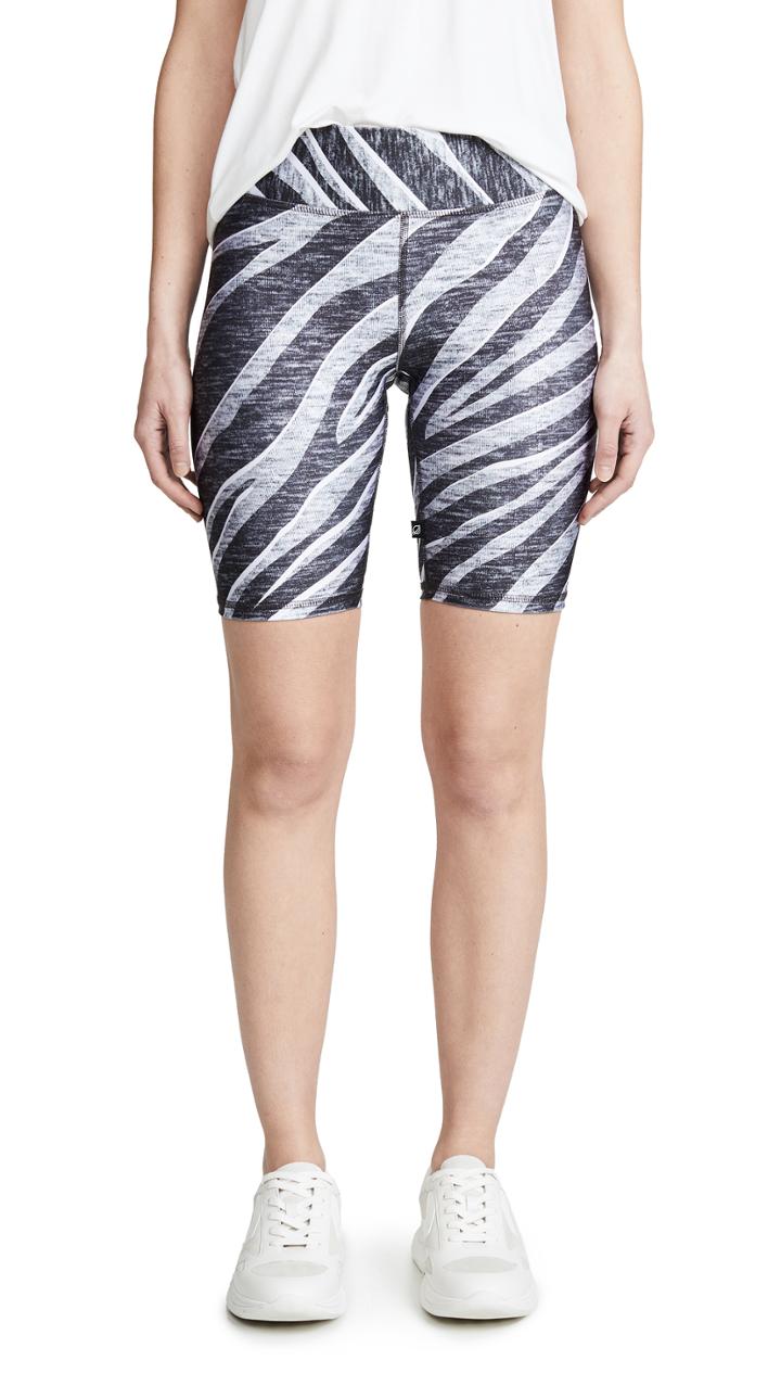 Terez Zen Zebra Tall Band Biker Shorts