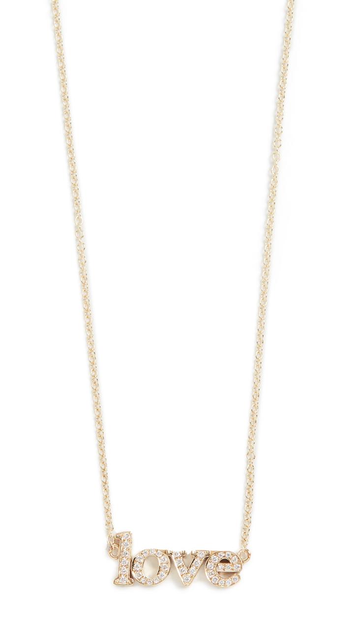 Jennifer Meyer Jewelry 18k Diamond Love Necklace