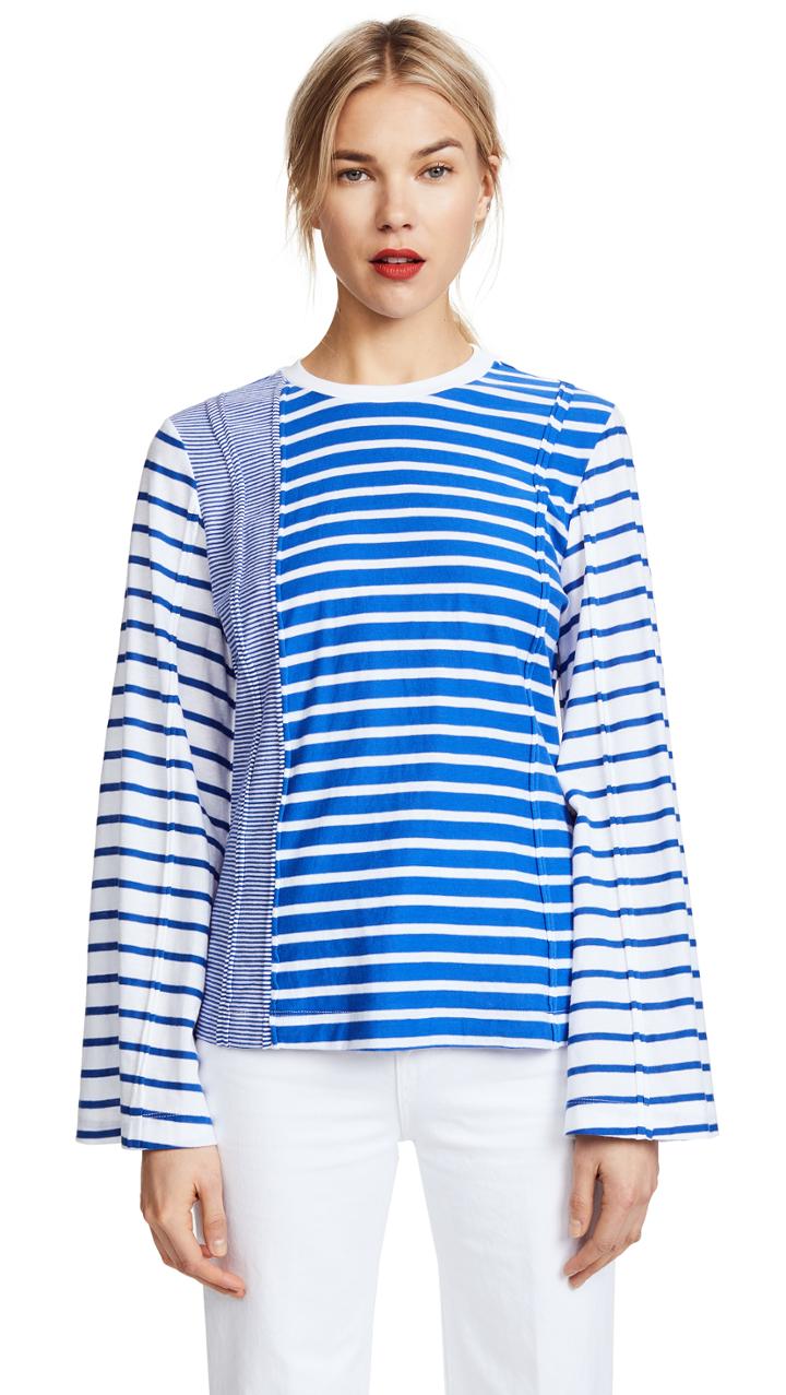 Sjyp Uneven Stripe Tee