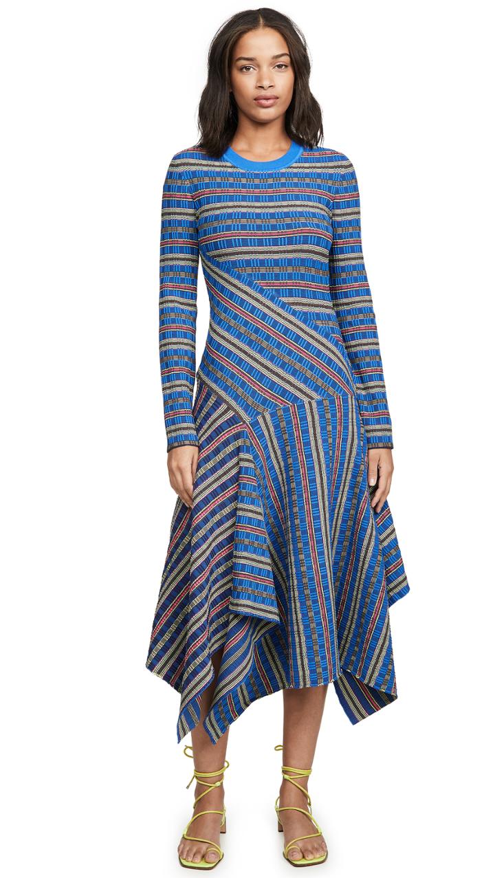 Opening Ceremony Long Sleeve Rib Knit Midi Dress