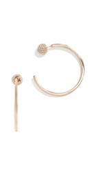 Rebecca Minkoff Pave Ball Topped Hoop Earrings