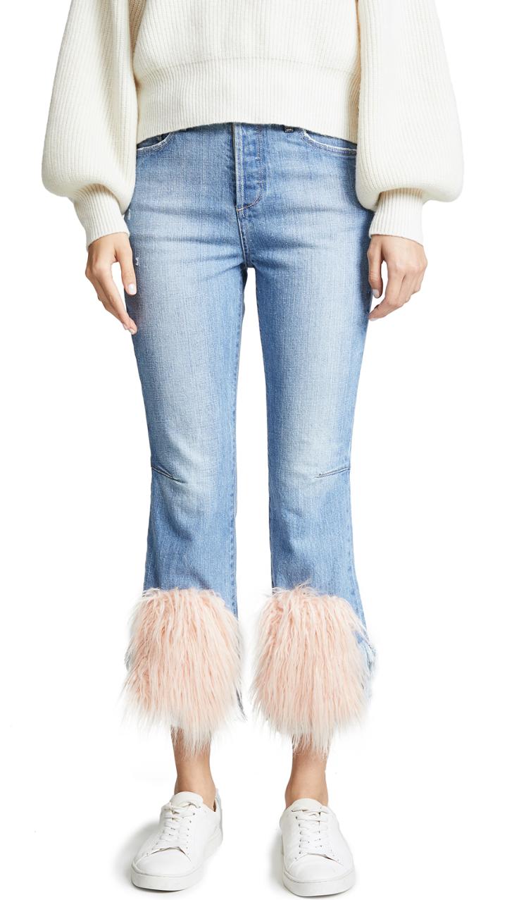 Tortoise Bellatula High Rise Cropped Flare Jeans