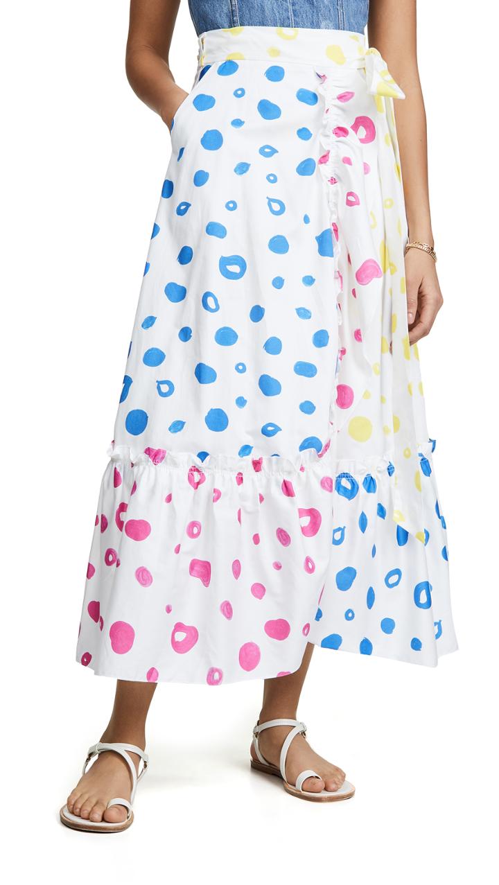 Mira Mikati Contrast Polka Dot Skirt