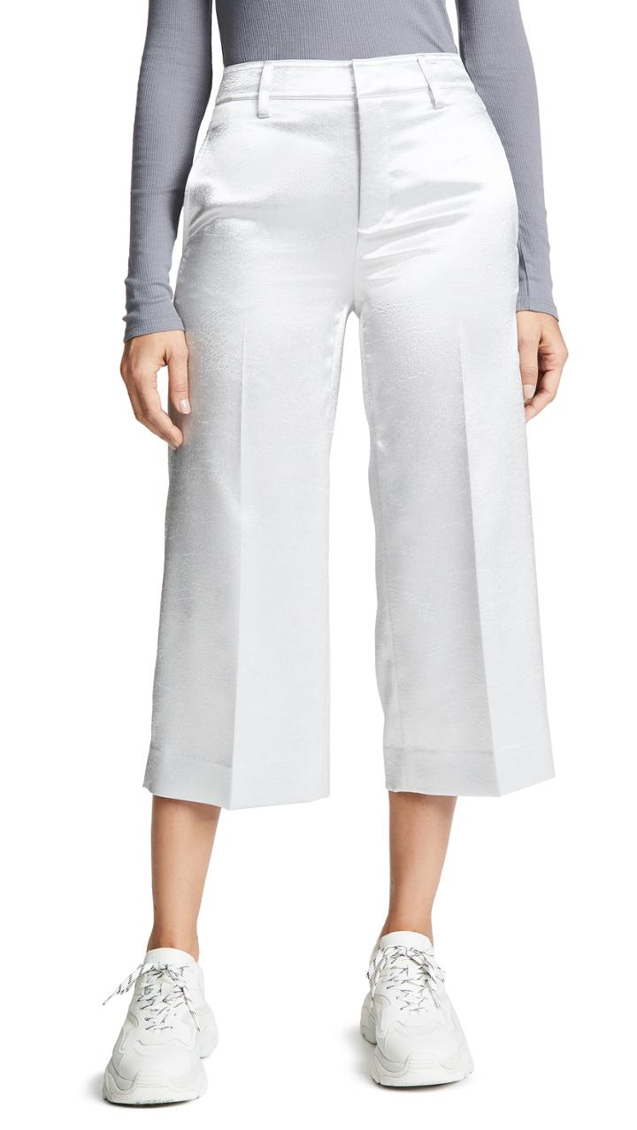 Vince Metallic Crop Wide Leg Trousers